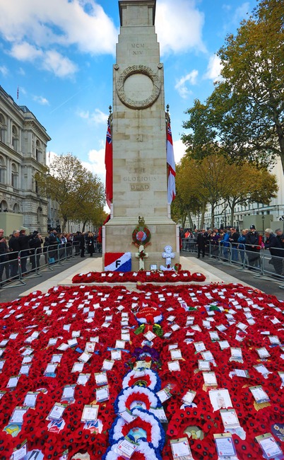 Poppy Wreaths, Cenotaph, Remembrance Day Sunday